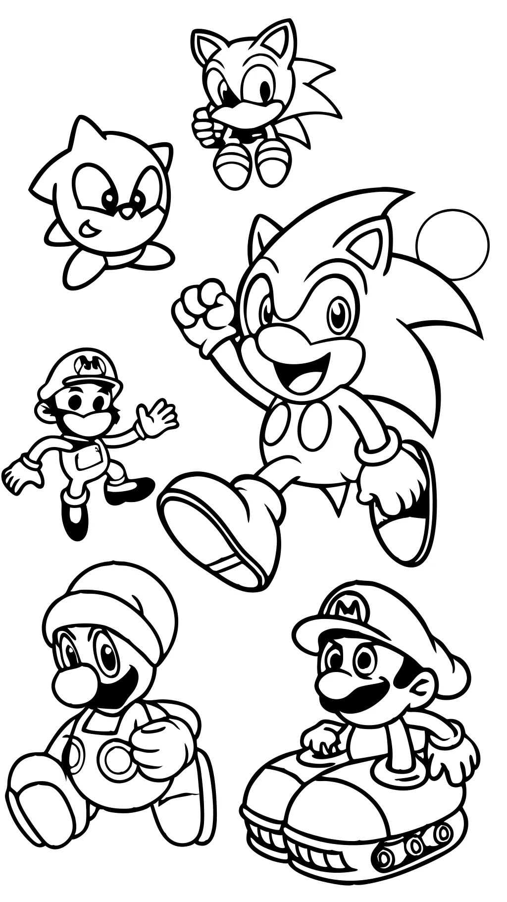 Páginas para colorear de Mario y Sonic